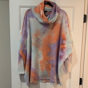 Yana K Cozy Tie-Dye Cowl Neck Sweater - Pastel Multi